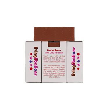 Living Libations Bed of Roses Pink Clay Bar Soap